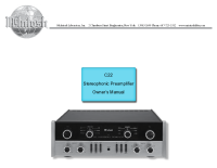 McIntosh C22 - Owners manual 